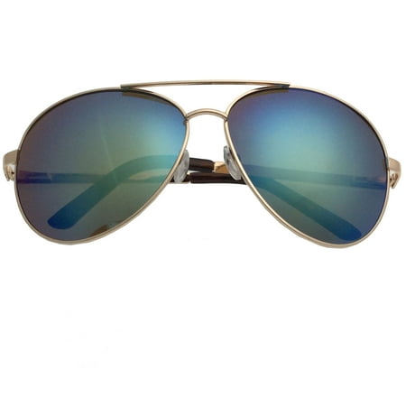 XL Extra Large Gold Frame Aviator Sunglasses Big Head Oversized Wide 62mm Mirror Men,