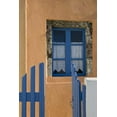 thumbnail image 2 of Young, Bill 17x24 Black Ornate Wood Framed with Double Matting Museum Art Print Titled - Greece, Santorini Open blue gate and window, 2 of 4