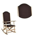 thumbnail image 2 of Benzara BM196595 Wooden Folding Rocking Chair with Woven Fabric Upholstered Seat & Back, Brown, 2 of 5