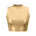 thumbnail image 4 of Beach Vacation Clothes for Women Chemise Tops Women Cardigan Top Set Compression Garment Top for Loose Cleavage Memory Color Changing Sequin Camisole Bra Wide Straps Crop Tops Pack Sexy Gold 2XL, 4 of 4