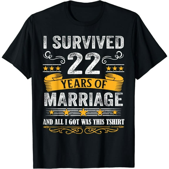 22nd Wedding Anniversary shirt Couples Husband Wife 22 Years T-Shirt