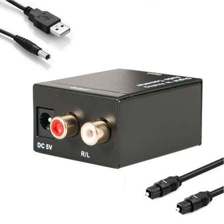 - EEEKit Optical Toslink Coax to Analog RCA Audio Converter, Digital Toslink Signal Optical Coaxial to Analog Audio Converter Adapter RCA L/R with Fiber Cable and Charging Cable