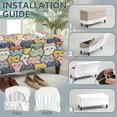thumbnail image 6 of Jiueut Colorful Cat Pattern Rectangle Ottoman Cover Stretch Storage Ottoman Bench Slipcover Folding Storage Footrest Stool Slipcover Footstool Protector Cover with Elastic Bottom, S, 6 of 7