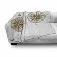 thumbnail image 3 of Compass Soft Flannel Fleece Throw Blanket, Shipping Windrose Design Travel Jouney Theme Sea Life Marine Discovery Art, Cozy Plush for Indoor and Outdoor Use, 50" x 60", Pale Brown, by Ambesonne, 3 of 6