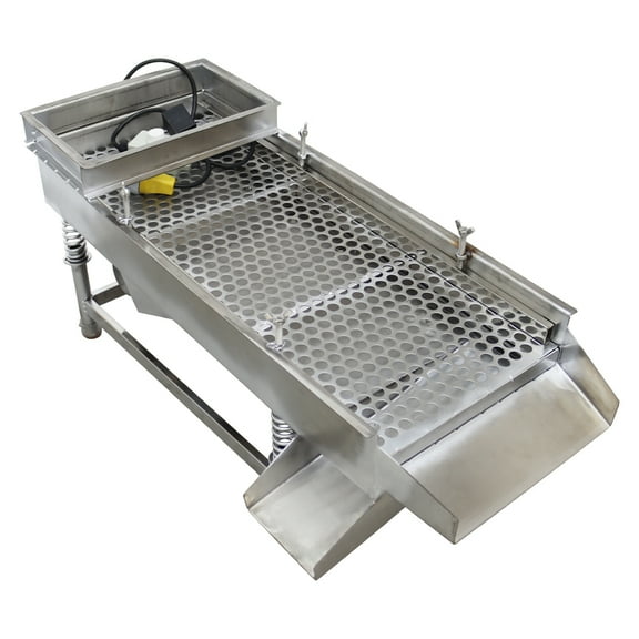 Linear Vibrating Screen Straight Vibrating Sieve Screen Shaker Electric Linear Sifter Machine with 15mm Screen 110V