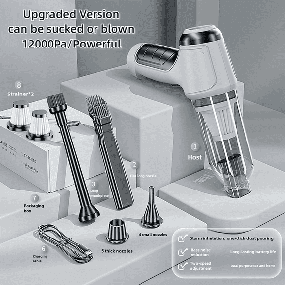 Car Vacuum Cleaner,Cordless 120W/12000PA Powerful Sutions Multi functional Handheld Vacuum Lightweight for Car,Home