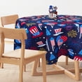thumbnail image 4 of 4th of July Tablecloth 60x60 Memorial Day Patriotic Table Cloths Waterproof American Flag Table Cover for Round Table, 4 of 6