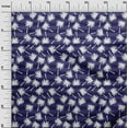 thumbnail image 3 of oneOone Cotton Silk Dark Blue Fabric Leaf With Stripes Craft Projects Decor Fabric Printed By The Yard 42 Inch Wide, 3 of 5