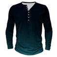 thumbnail image 2 of RXIRUCGD Men's Printing Button Casual Long Sleeve Round-Neck Blouses Shirts, Navy, Size: M, 2 of 4