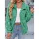 thumbnail image 4 of Chaqueta Suave y Cálida con Cremallera y Larga para Mujer Verde L, 4 of 7