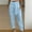Sky Blue, variant on Babysbule Women's High Waist Capris Pants Zipper Straight Leg Solid Color Versatile Casual Pants