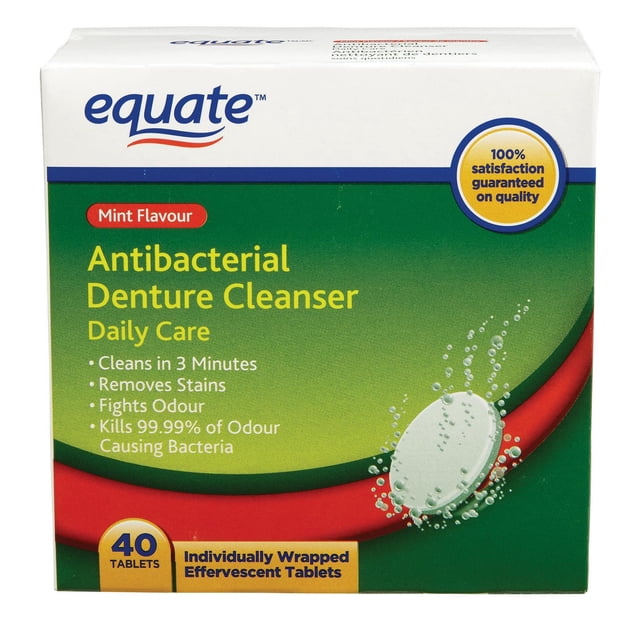 Equate Antibacterial Denture Cleanser Daily Care Mint Flavour