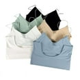 thumbnail image 3 of 1pc Women Sexy Solid Color Camisole Ice Silk Tube Seamless Sports Tank Top Wireless Underwear Padded Bra Bralette Vest, 3 of 9