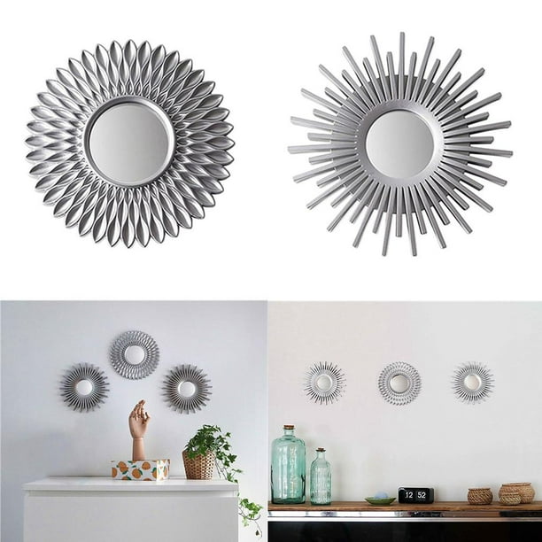 Paquete de 2 espejos colgantes artísticos para decoración de , espejos de pared decorativos, accesorios para fotografía perfecl Espejo redondo de pared
