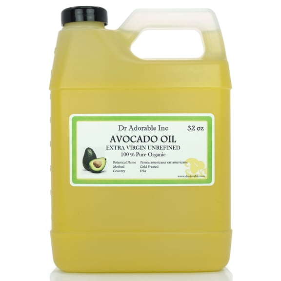 Dr. Adorable - 100% Pure Avocado Oil UNREFINED - Organic Cold Pressed Extra Virgin Natural Hair Skin - 32 oz