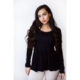 thumbnail image 1 of Modal Long Sleeve Gathered Bottom Top, 1 of 1