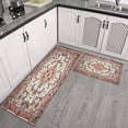 thumbnail image 3 of 2 Piece Bohemian Orange Ethnic Retro Carpet Rug Kitchen Rug Set, Decor Kitchen Rugs, Absorbent Non-Slip Washable Floor Mats, Home Indoor Runner Rugs 17"x47"+17"x30", 3 of 7