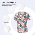 thumbnail image 3 of Goofa Tropical Leaves Pattern Mens Golf Shirt Baseball T-shirt Moisture Wicking Dry Fit Performance Sport Short Sleeve Striped Golf Polo Shirts-Medium, 3 of 7