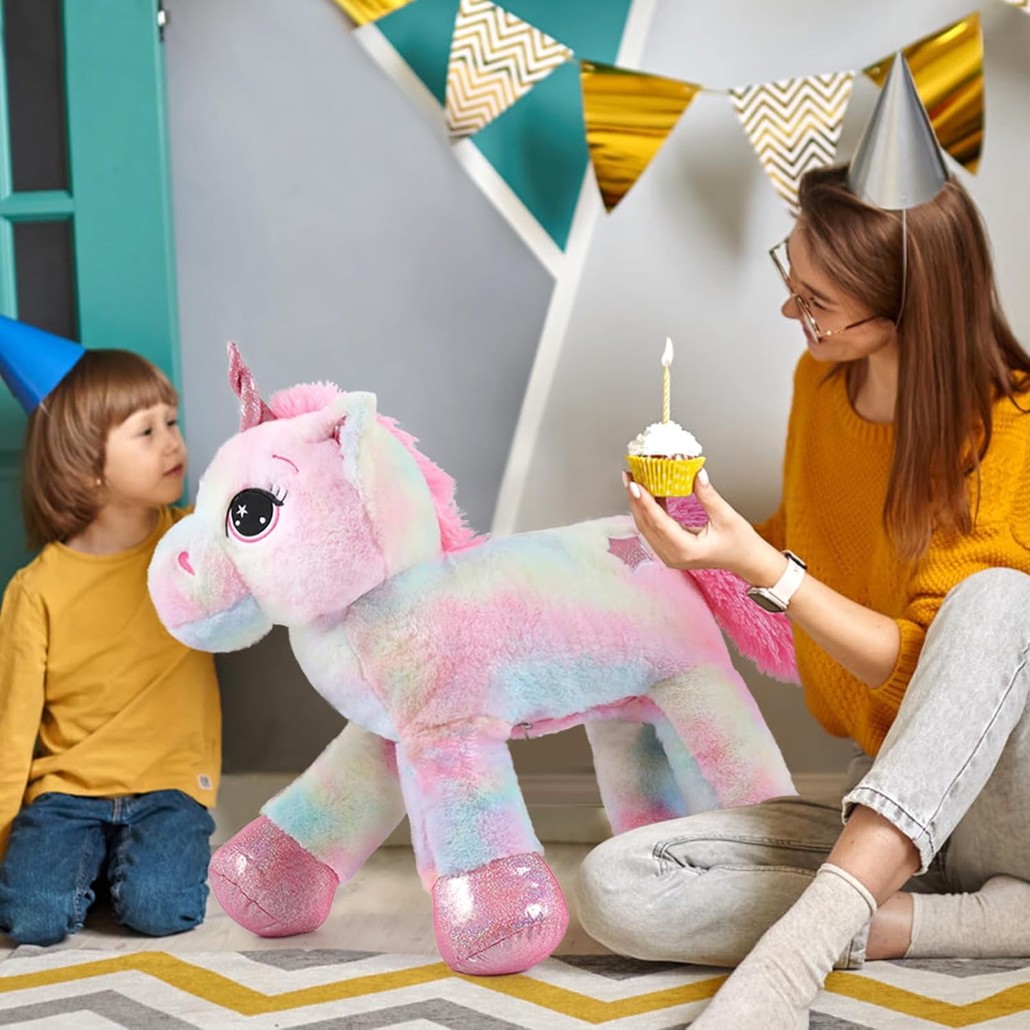 MaoGoLan 32" Big Unicorn Stuffed Animal Plush Giant Soft Unicorn Pillow Toy