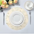 thumbnail image 5 of Vintage Flower Beige Round Placemats Washable Placemats Non-Slip Heat-Resistant Table Place Mats for Dining Kitchen Holiday Party Table 15.4"-6PCS Home Decor, 5 of 7