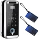thumbnail image 1 of Cerradura con Lector de Huellas GlassGuard 1Pza NFC Biométrico NIP App Móvil Pilas 4xAA No Incluidas USB Plateado y Negr, 1 of 4