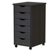 thumbnail image 1 of Pemberley Row Solid Wood Black Utility Cart Rectangular Smooth Mobility 15.25" x 13.25" x 25.75" Assembly Required, 1 of 9