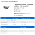 thumbnail image 2 of Left Headlight Assembly - Compatible with 2006 - 2008 Toyota RAV4 2007, 2 of 2
