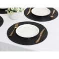 thumbnail image 6 of REGALWOVEN Rustic Placemats Set of 6 Woven Placemats for Dining Table Decor Indoor Outdoor Washable Kitchen Table Mat Wipe Clean Black 15x15inch, 6 of 7