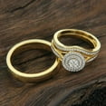 thumbnail image 4 of His & Her Trio Ring Set For Wedding in Round Cut Diamond 14K Yellow Gold Plated -14, 4 of 4