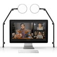 thumbnail image 1 of 2.0 LED Desk Lamp | Dimmable Home Office Desk Light with USB Charging Port & Strong Swing Arm | Adjustable Color Temperature and Brightness | Circle Webcam Light - Black 2pk, 1 of 5