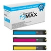 SuppliesMAX Remanufactured Replacement for HP PageWide Pro 300/352/377/400/452/477/500/552/577/P55250/P57750DW Inkjet Combo Pack (C/M/Y) (NO. 972A) (F6T8CMY)