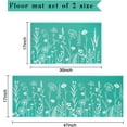 thumbnail image 2 of Teal Floral Kitchen Mats for Floor, Green Spring Summer Flower Modern Farmhouse Kitchen Rugs Set of 2 Carpet Area Rug,White Turquoise Teal Kitchen Decor and Accessories,17x30 and 17x47 Inch, 2 of 6