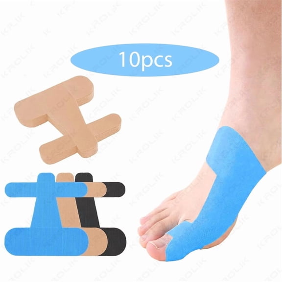 10PCS Waterproof Protective Kinesiology Tape Big Toe Corrector Straightener For Hallux Valgus Bunion Sports