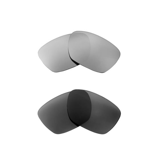 Walleva Polarized Titanium   Black Replacement Lenses For Oakley Holston Sunglasses