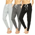 thumbnail image 6 of 3 Pack: Women's 100% Cotton Lounge Sleep Jogger Sweatpants with Pockets Small, Set A, 6 of 8