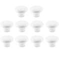 thumbnail image 1 of 10x Blanc Rond Simple Trou Meubles Poignée Armoire Boutons de Style Minimaliste avec Vis, 1 of 5
