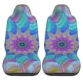 thumbnail image 2 of Easy to Install Car Universal Seat Cover, Abstract Psychedelic Vortex Four Seasons Universal Front Seat Cover, 2-Piece, 2 of 8