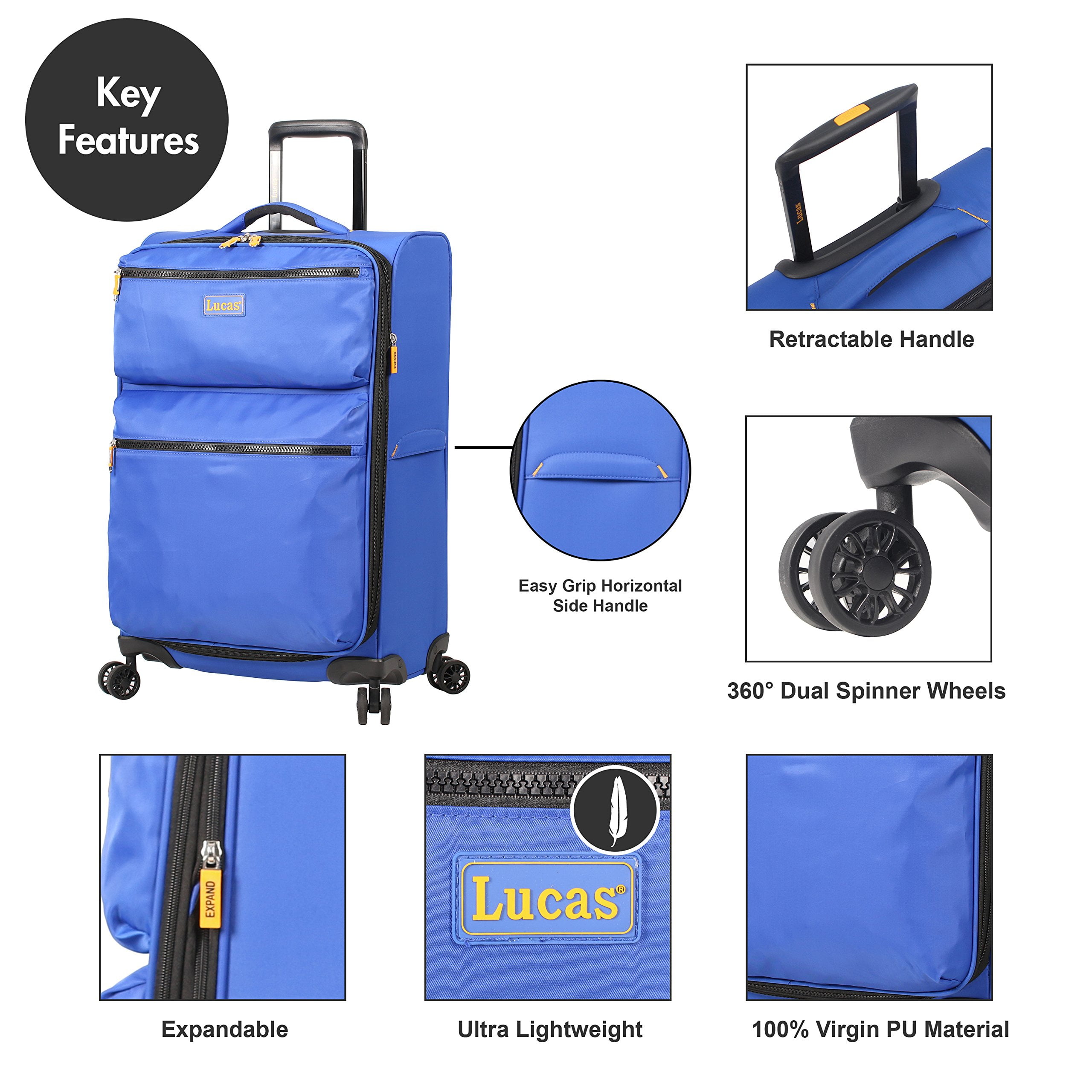 lucas designer luggage set