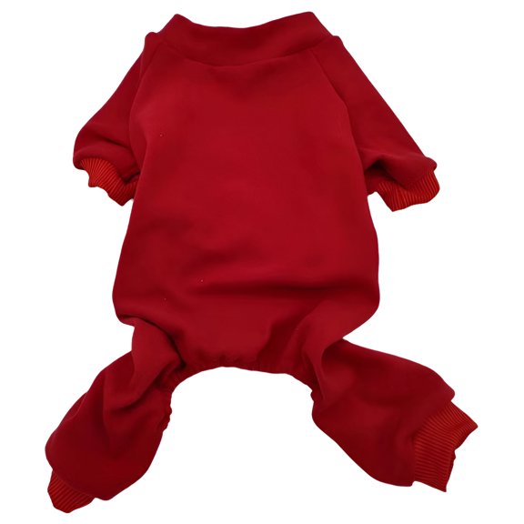 TELOLY 1Pcs Dog Pajamas,Velvet Kitten Clothes,Dog Sweaters for Large Dogs,Red,M
