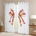 thumbnail image 2 of Manfei Ribbon Bowtie Bowknot Black Out Curtains,Retro Bow Curtains Pack of 2 (42x63 Each),White Beige Orange Bedroom Curtains For Kids,Microfiber Bedroom Decor, 2 of 6