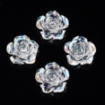 thumbnail image 2 of 50 pc Transparent Resin Cabochons AB Color Plated Rose Flower Mixed Color 15x14x6mm, 2 of 8