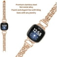 thumbnail image 4 of REQO Metal Bands Compatible with Fitbit Sense 2/Sense/Versa 4/Versa 3 Bands, Adjustable Classic Stainless Steel Bands Diamond Rhinestone Links Bracelet Band for Man&Women, 4 of 7