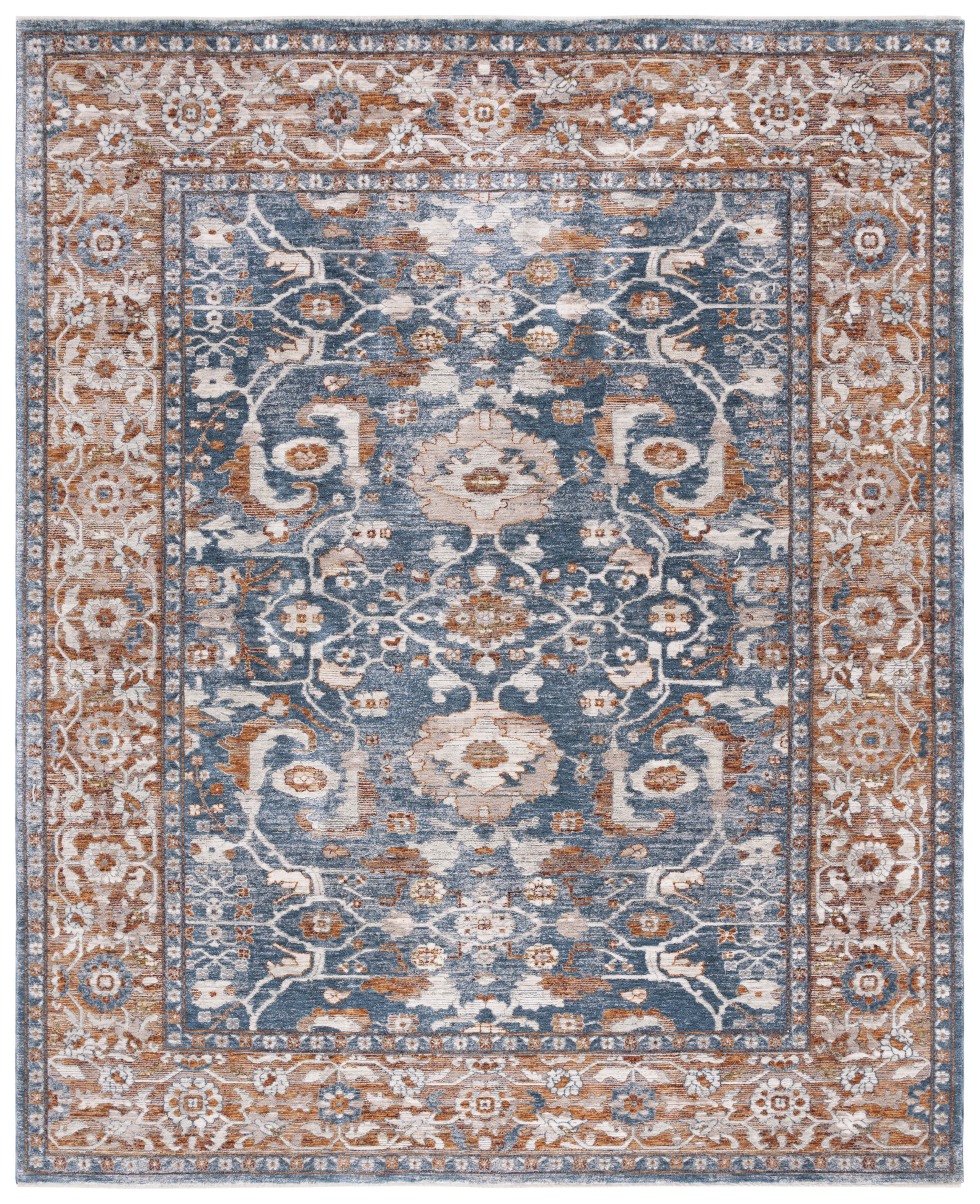 Safavieh Heirloom Fenton Oriental Polyester Area Rug, Blue/Rust, 9' x 12'