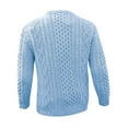 thumbnail image 5 of Huresd Men's Fisherman Cable Crewneck Sweater Winter Casual Sweater for Men Knitted Pullover Sweaters with Ribbing Edge Blue XL, 5 of 7