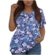 thumbnail image 1 of Mujeres Tops Casual Manga Corta V-Cuello Botón Decoración Plisado Blusa para Más Tamaño L-5xl, 1 of 3