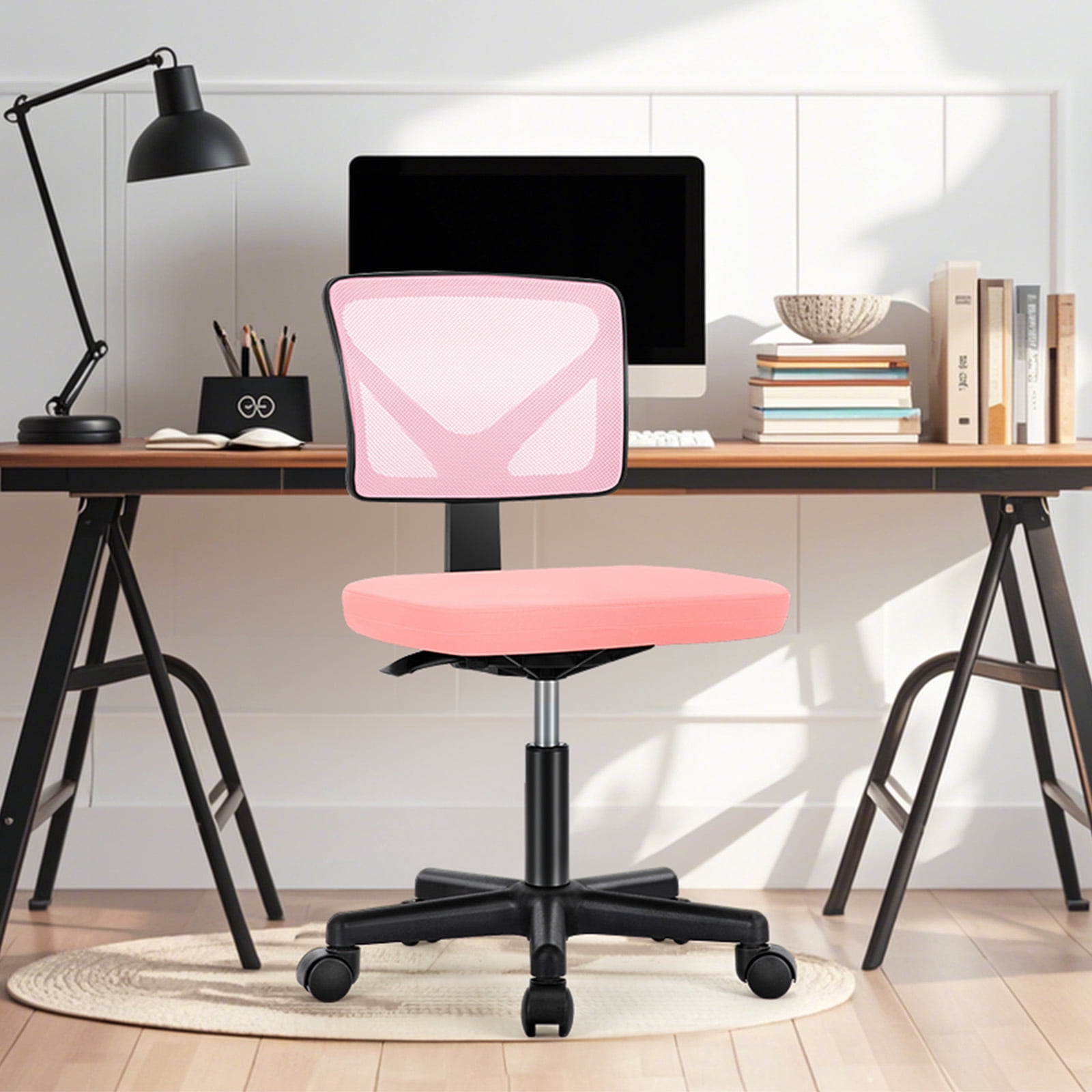 JOINSUN Desk Chair with Lumbar Support & Adjustable Height, 200 lb. Capacity, Pink