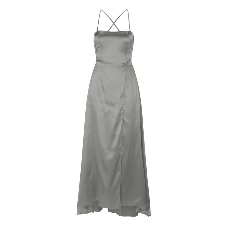 Siilsaa Formal Dress Women's Summer One Shoulder Sleeveless Knot