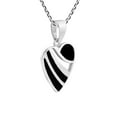 thumbnail image 2 of Passionate Cut-out Heart Black Onyx Inlay Sterling Silver Pendant Necklace, 2 of 6