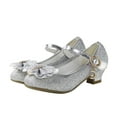 thumbnail image 2 of 10 Years Little Kids Girls Rhinestone Sandals Dress Pumps Glitter Sequins Princess Low Heels Princess Dress Shoes Party Dance Shoes Silver, 2 of 3