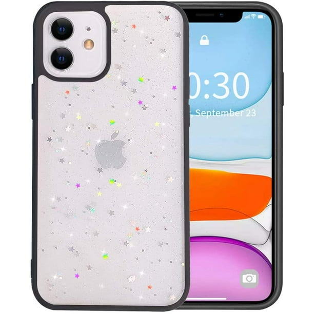 Compatible With Iphone 11 Case Clear Sparkly Bling Star Glitter Design For Women Girls Soft Tpu Shockproof Anti Scratch Protective Cases For Iphone 11 Black Black Walmart Com